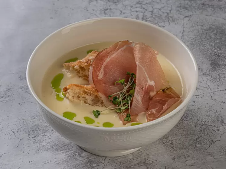 Сырный суп с прошутто