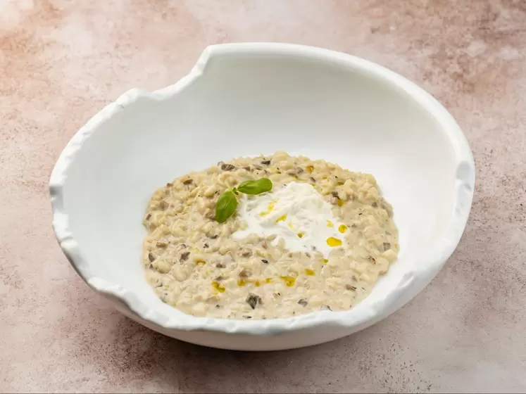 Ризотто с белыми грибами и страчателлой